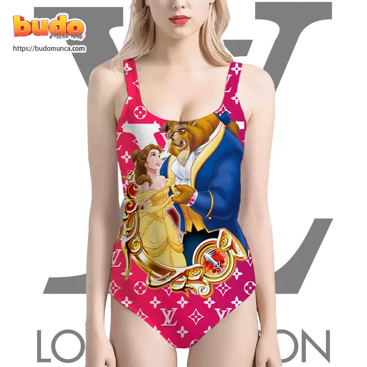 Lv feat beauty and the beast disney swimsuit louis vuitton gift uninque for women